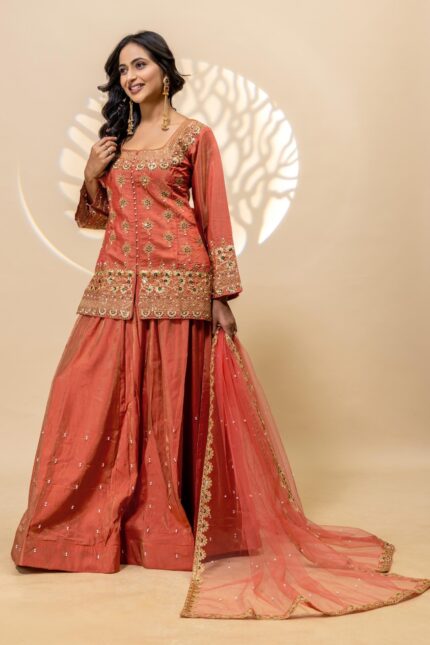 Women Ethnic Motifs Embroidered Regular Kurti with Palazzos & With Dupatta