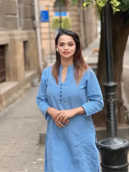 Self Design Cotton Silk A-line Kurta for Women