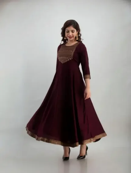 Printed Viscose Rayon Flared Kurta for Women