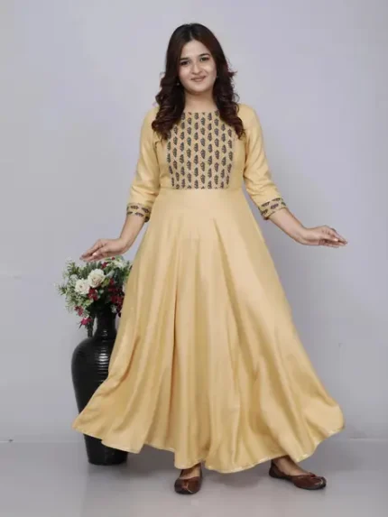 Printed Viscose Rayon Anarkali Kurta for Women